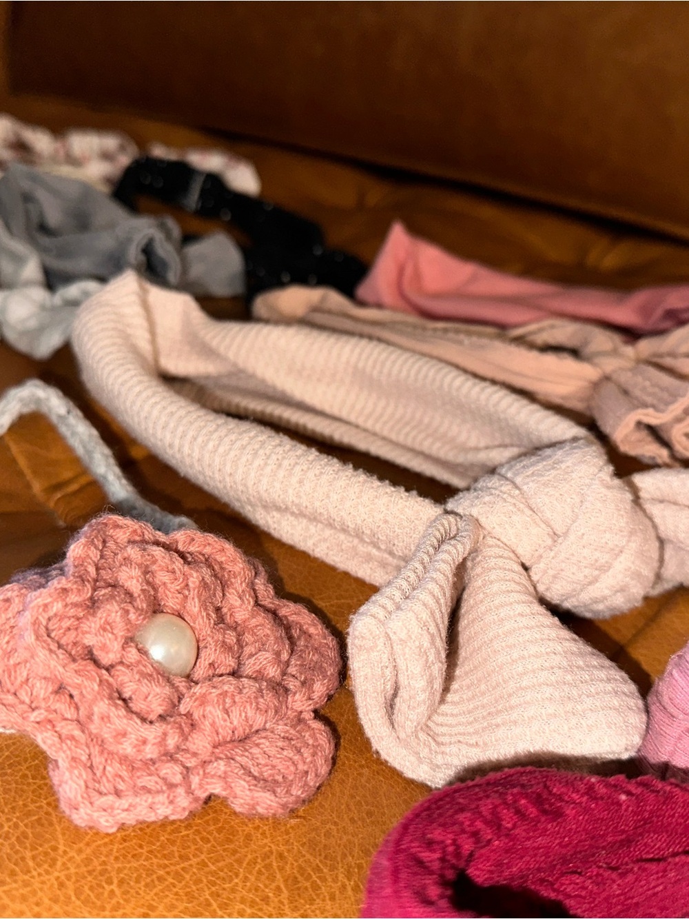 Baby Girl Knitted Headband Flower Bow Lot of 18